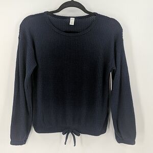 Girls 1901 Tie Front Fuzzy Cozy Long Sleeve Top